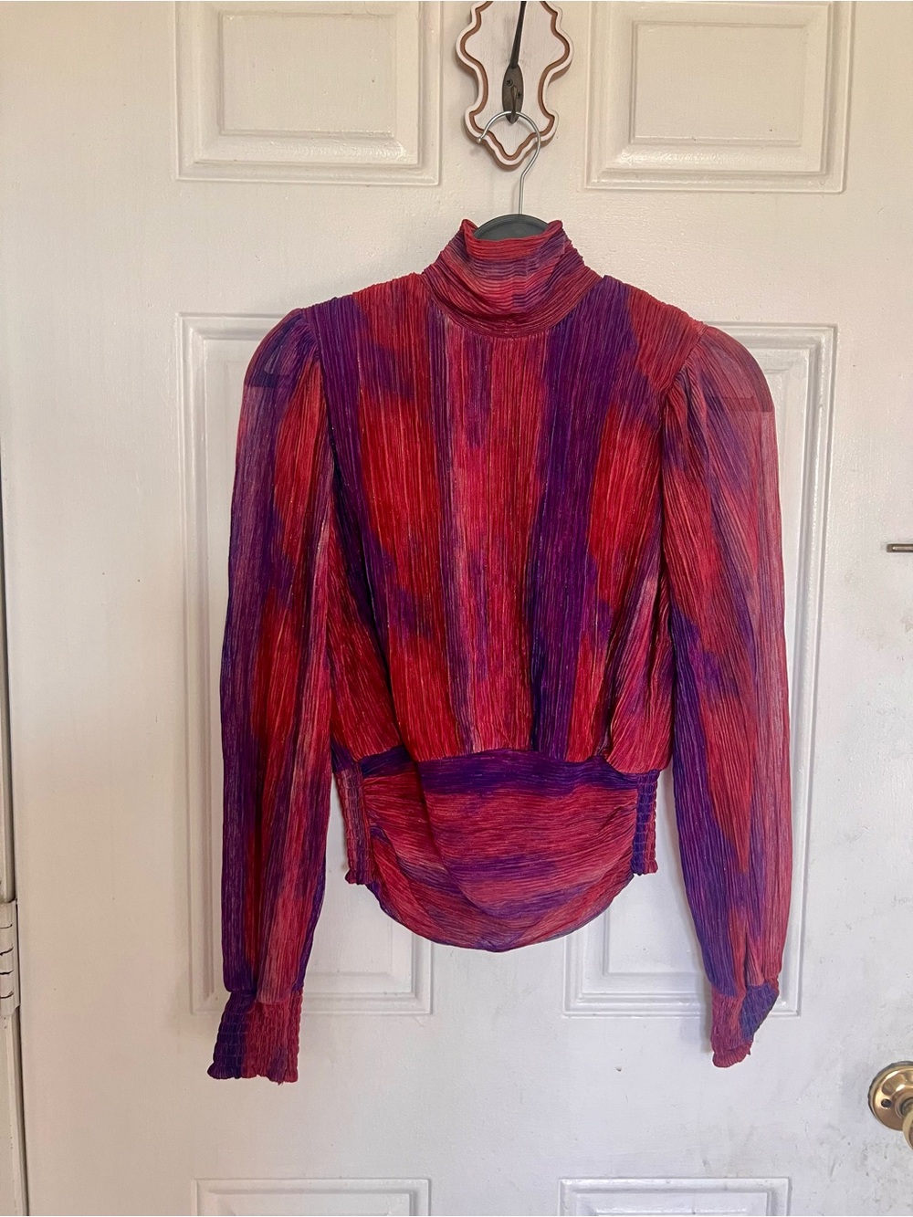 Bailey 44 | Women’s High-Neck Red & Purple Long-Sleeve Top